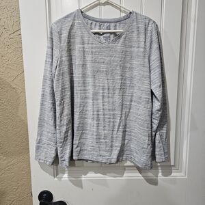 Croft And Barrow Gray Striped Shirt